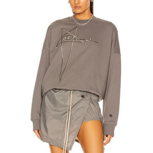 Rick Owens x 'Champion' Grey Sweatshirt - Size XS